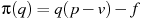 описание: pi(q)=q(p-v)-f
