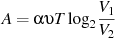 описание: a = alpha upsilon tlog _2 frac{{v_1 }}{{v_2 }}