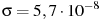 описание: sigma = 5,7 cdot 10^{-8}