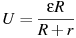 описание: u = frac{{varepsilon r}}{{r + r}}